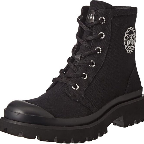 PINKO Donna Tronchetto Canvas Women Boots Size 38/8-8.5 NEW IN BOX